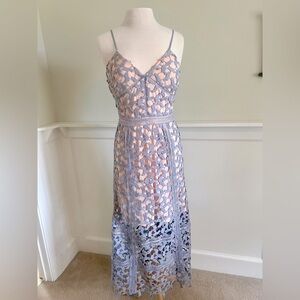 Elliatt Lilac Lavender Tingle Party Lace Overlay Midi Dress Women's Sz Medium